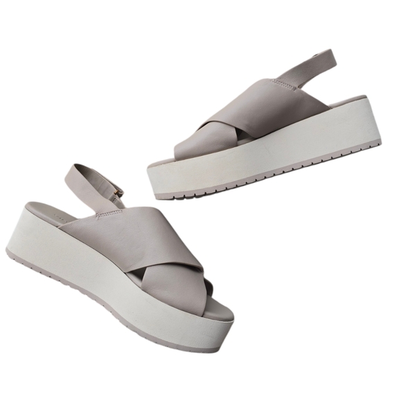 Vince Jenaya Chunky Platform Sandal Light Straw Size 8.5 - Picture 5 of 6